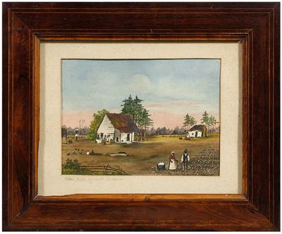 Appraisal: Southern watercolor E McIntire Southern genre scene with black figures