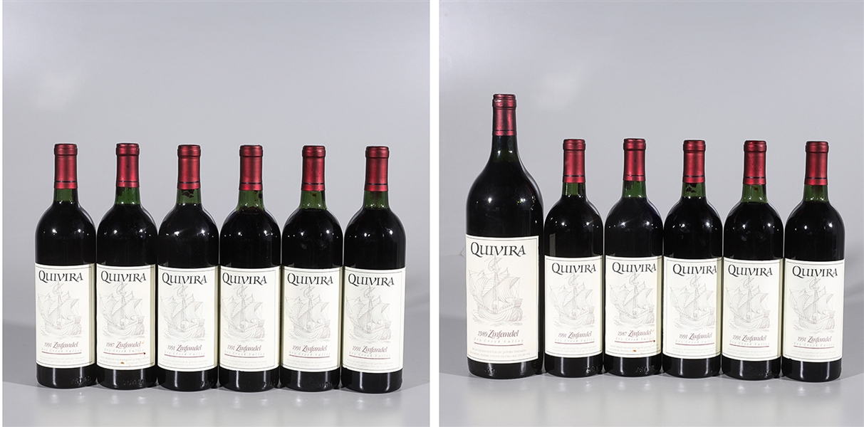 Appraisal: Lot of nine bottles of Quivera Dry Creek Valley zinfandel