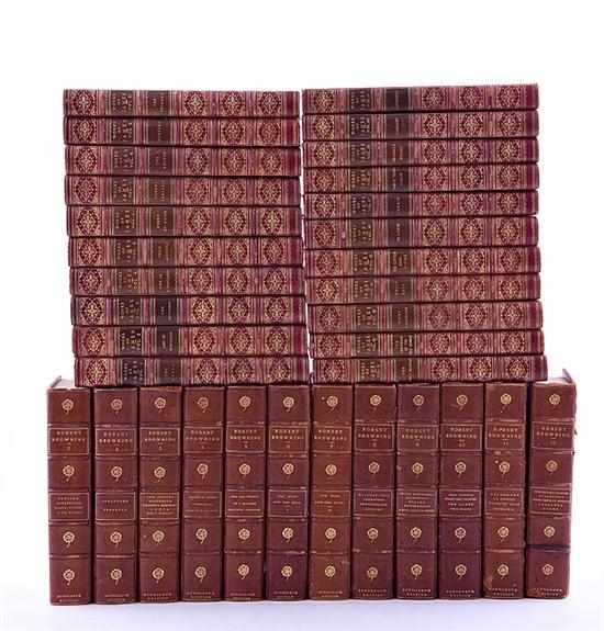 Appraisal: Leatherbound books novels by Browning and James Browning Robert THE