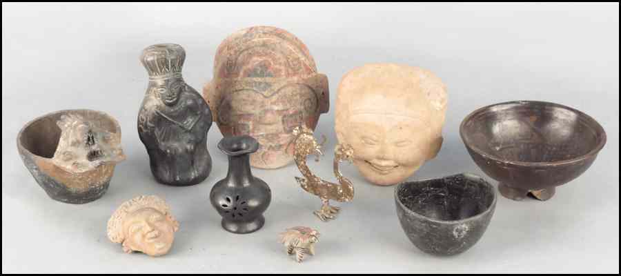 Appraisal: COLLECTION OF POTTERY Comprised of bowls and figures Tallest piece