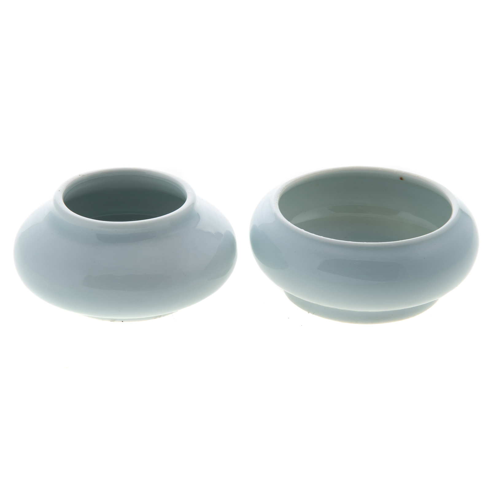 Appraisal: TWO CHINESE QING BAI BRUSH WASHES Low squat bowls for