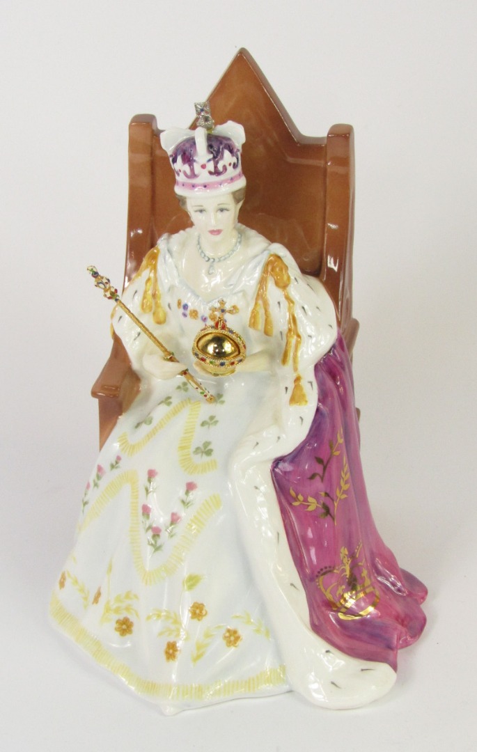 Appraisal: A Royal Doulton figure modelled as Queen Elizabeth II Coronation