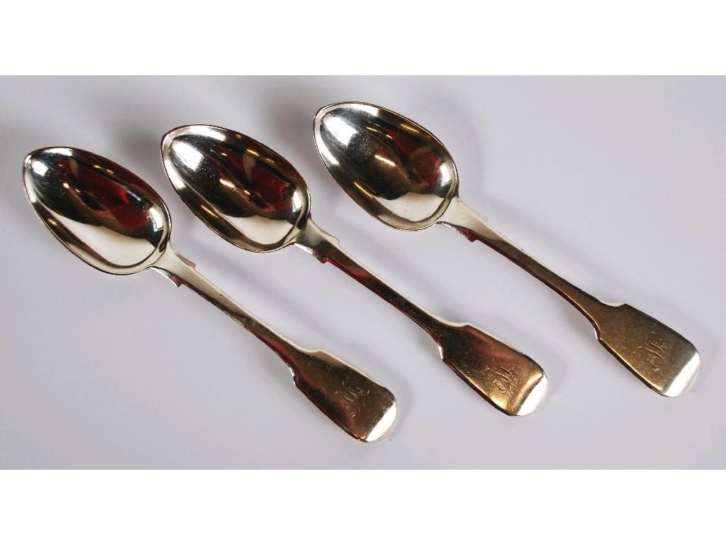 Appraisal: SET OF SIX VICTORIAN FIDDLE PATTERN SILVER DESSERT FORKS by