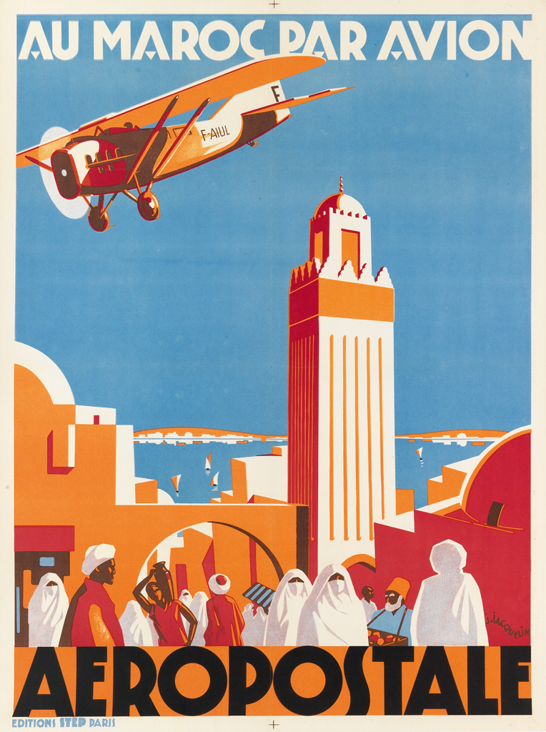 Appraisal: JEAN JACQUELIN - AU MAROC PAR AVION AEROPOSTALE x inches