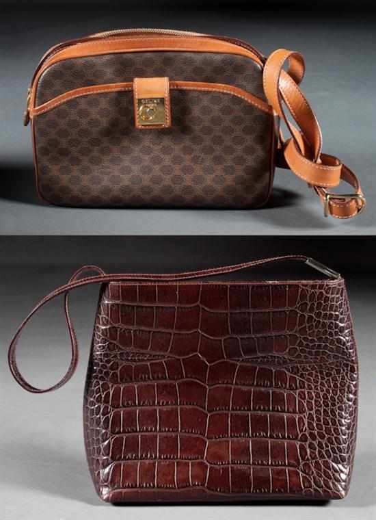 Appraisal: Furla brown alligator patterned leather shoulder bag together with a