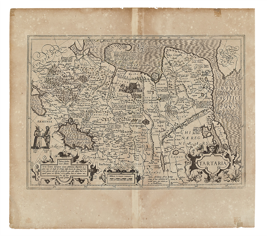 Appraisal: HONDIUS FAMILY Tartaria Double-page engraved map of Siberia with Korea