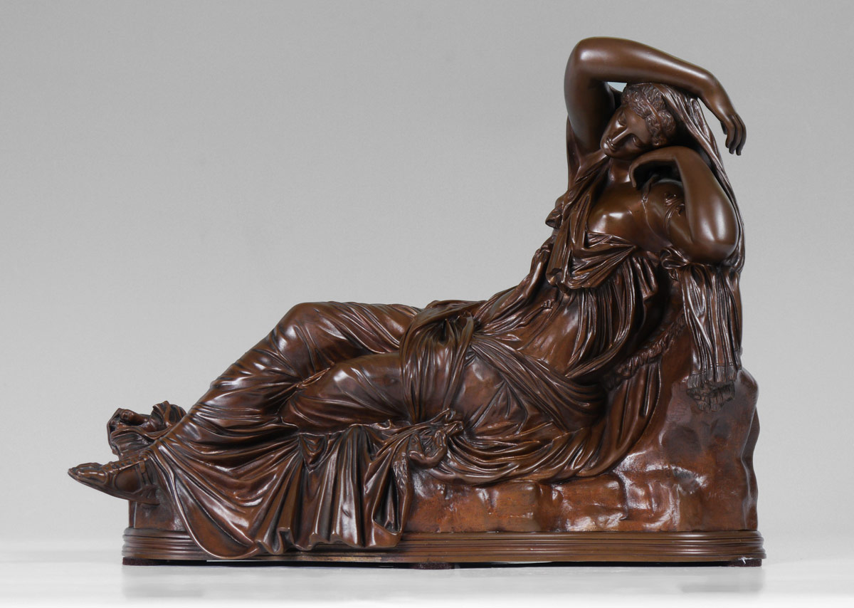 Appraisal: A COLLAS FRENCH BRONZE THE SLEEPING ARIADNE Figure of ''The