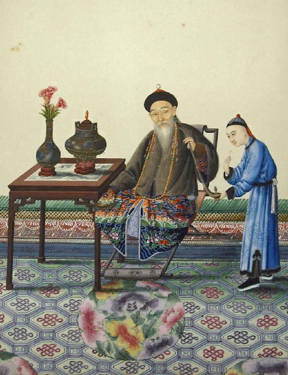 Appraisal: Good th century Chinese School - elderly man sat at