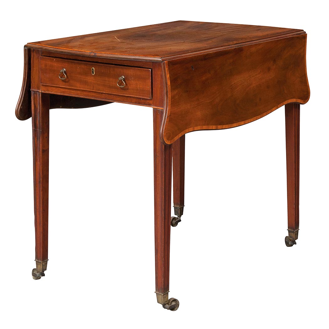 Appraisal: George III Satinwood Banded Mahogany Pembroke Table Late th century