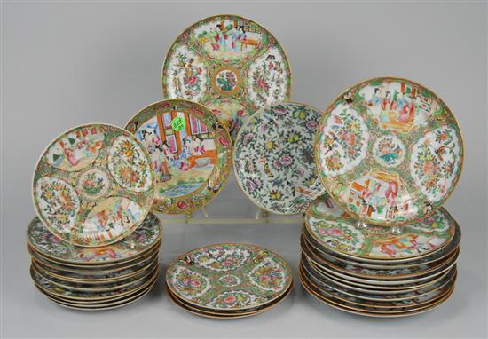 Appraisal: ASSEMBLED COLLECTION OF CHINESE EXPORT ROSE MEDALLION PLATES including dinner