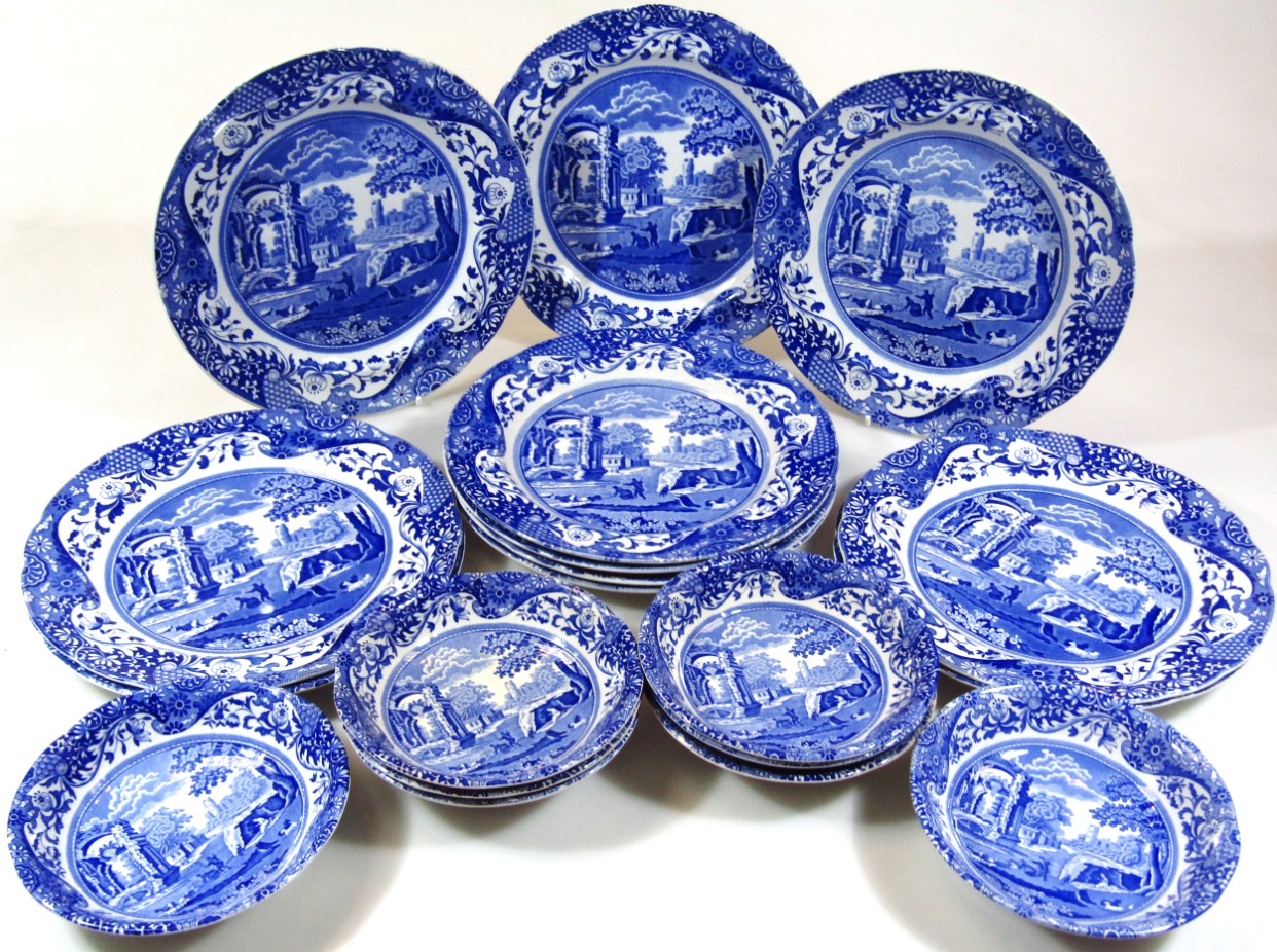 Appraisal: Various Copeland Spode Italian blue and white pottery comprising eleven