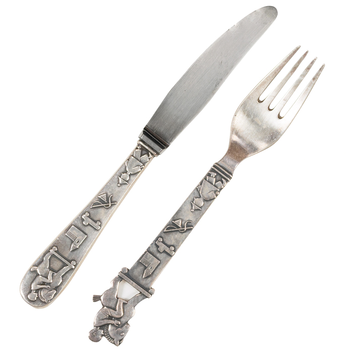 Appraisal: Cohr child's knife and fork set Denmark in sterling silver