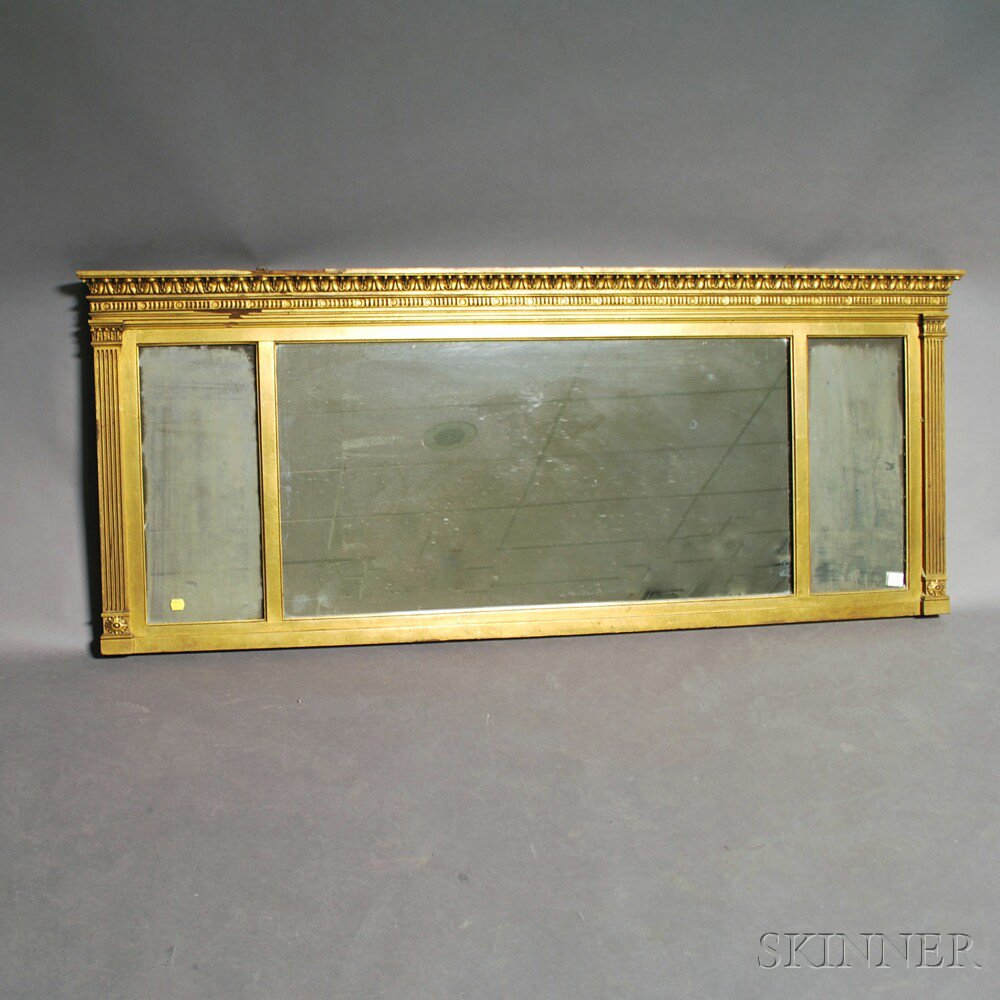 Appraisal: Federal-style Gilt Overmantel Mirror loss lg wd in Estimate -