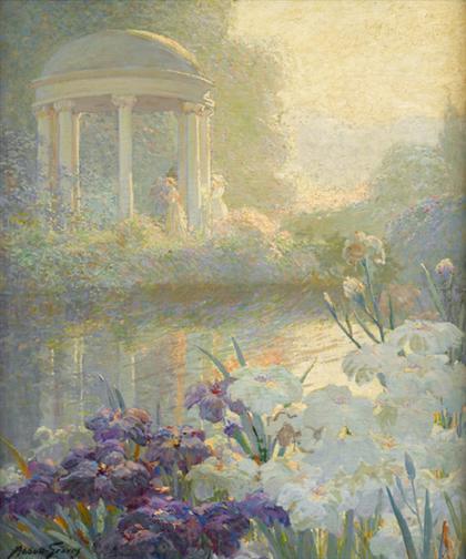 Appraisal: ABBOTT FULLER GRAVES american - LADIES BY A GAZEBO Signed