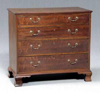 Appraisal: American Federal mahogany chest figured mahogany veneers four graduated and