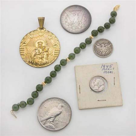 Appraisal: Assorted Group of Gold and Metal Jewelry and U S