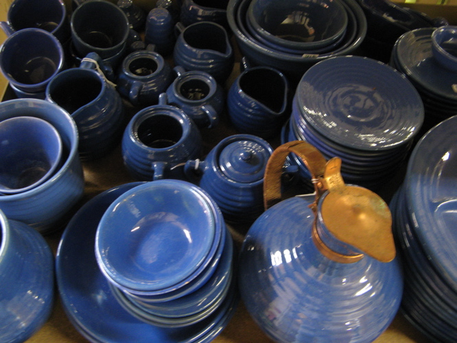 Appraisal: A PIECE GROUP OF CALIFORNIA BAUER POTTERY TABLEWARE in shades