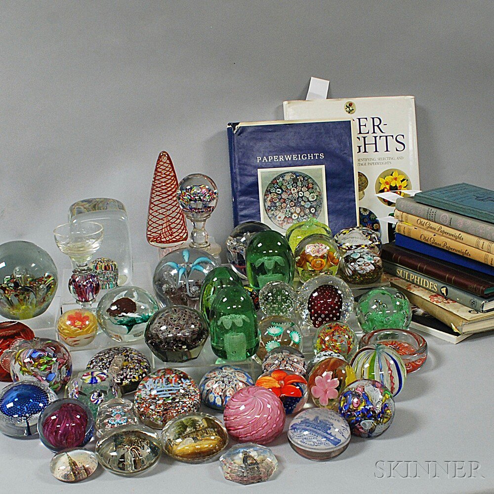 Appraisal: Large Collection of Glass Paperweights and Related Reference Works including