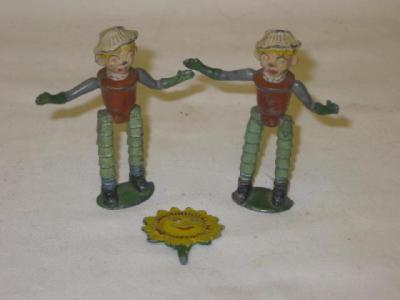 Appraisal: Three Sacul metal figures The Flower Pot Men and Weed