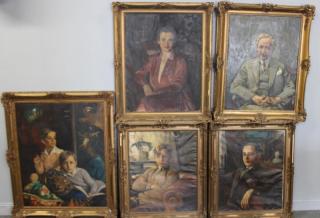 Appraisal: Lot of Early th C Oil on Canvas Portraits A