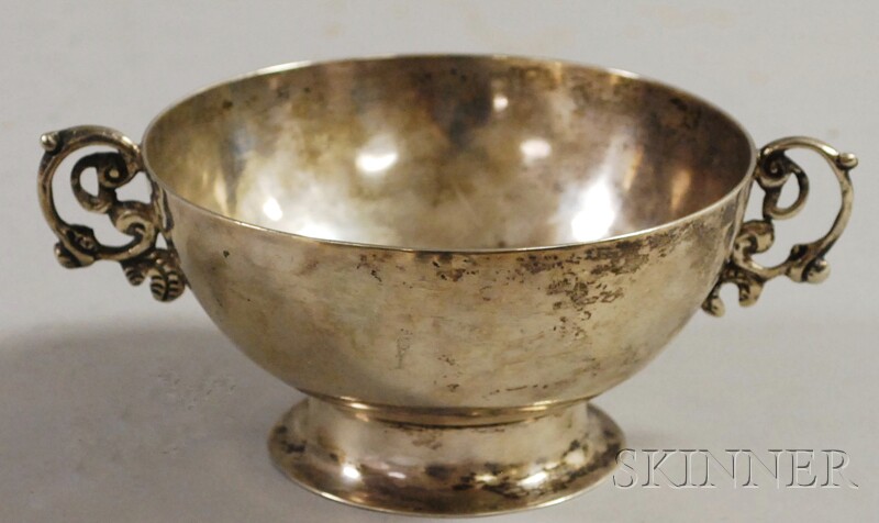 Appraisal: South American Two-handled Footed Silver Bowl approx troy oz ht