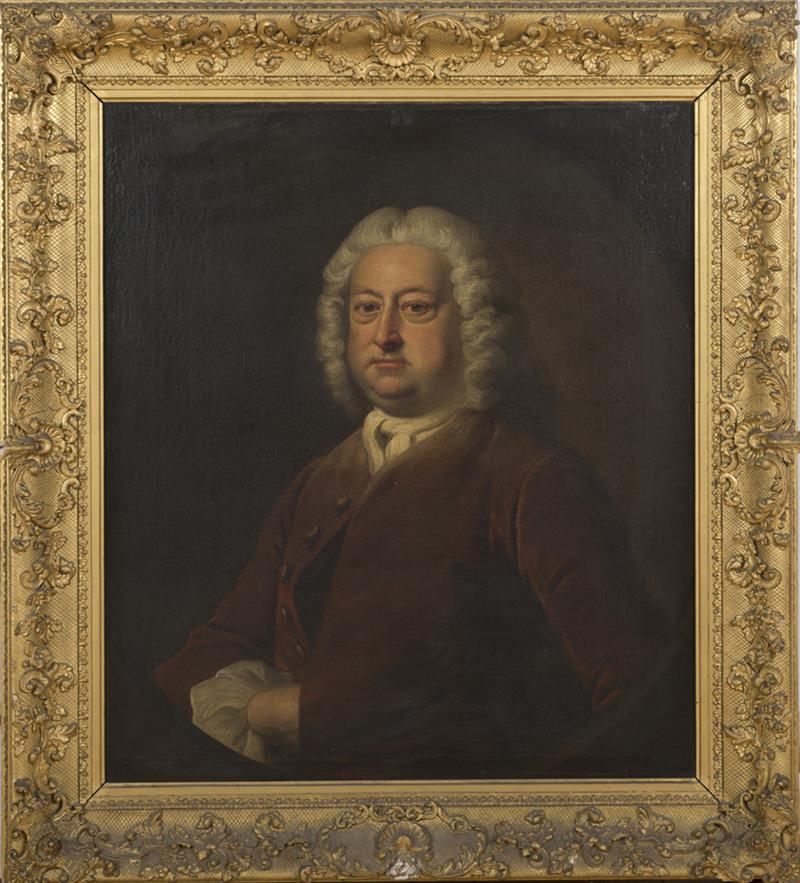 Appraisal: ENGLISH SCHOOL PORTRAIT OF A GENTLEMAN Oil on canvas with