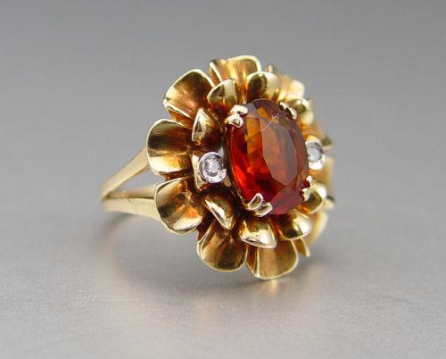 Appraisal: 'S ROSE GOLD CITRINE AND DIAMOND RING K rose gold