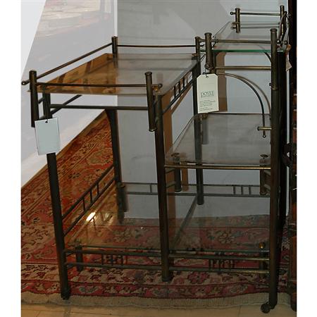 Appraisal: Brass and Glass Four-Tier Bar Cart Estimate -