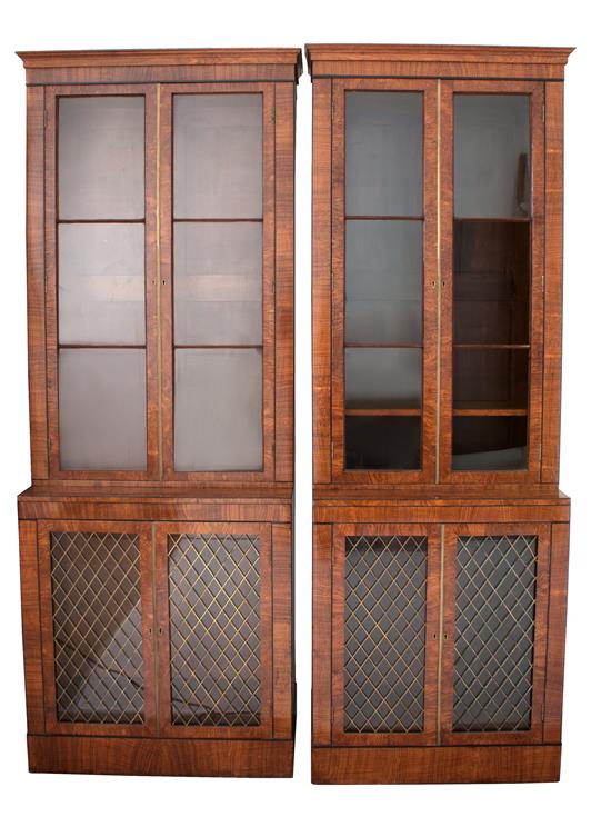 Appraisal: Sale Lot A Pair of George III Style Walnut Bookcase