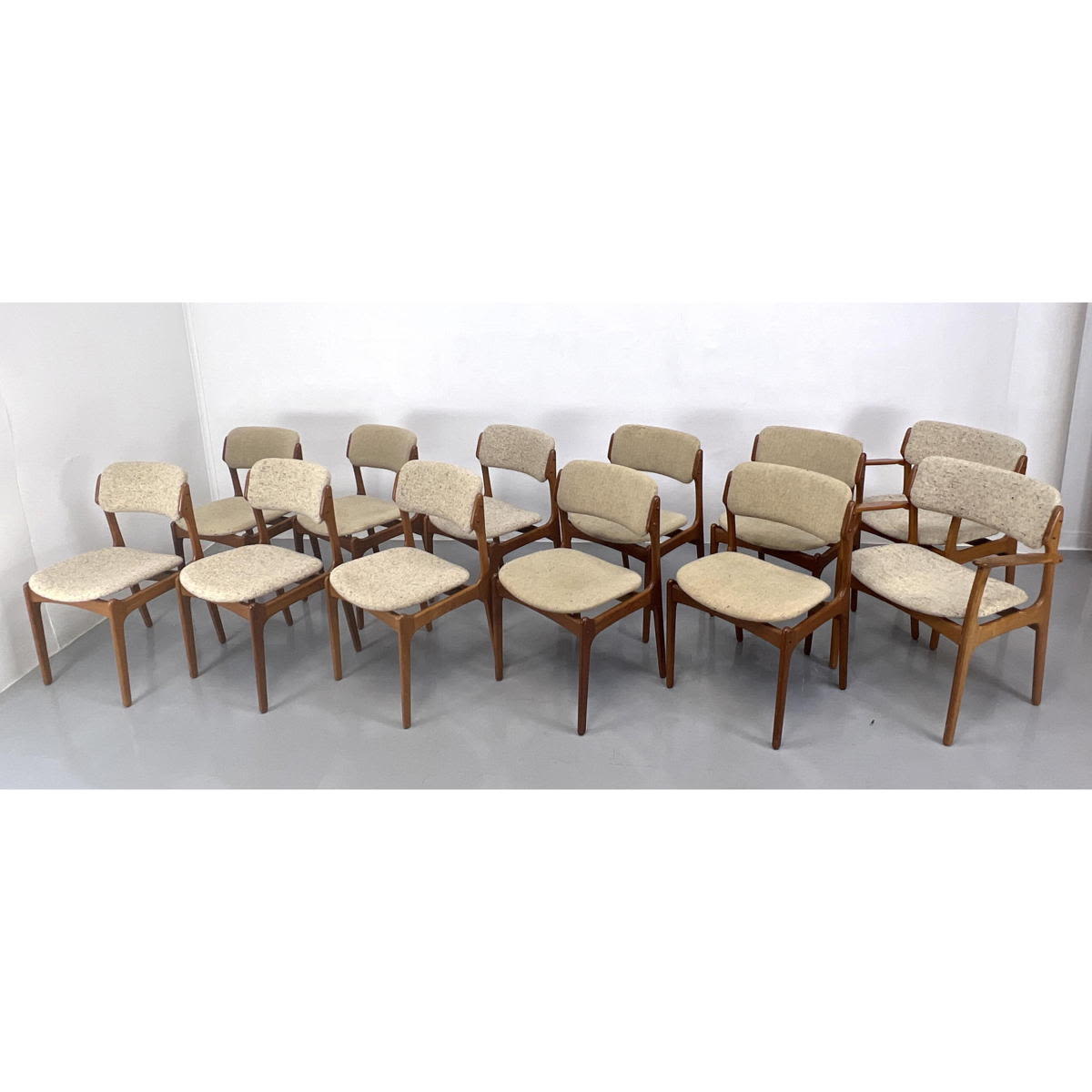 Appraisal: Set Erik Buch O D Mobler dining chairs armchairs side