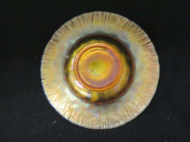 Appraisal: Tiffany Favrile Art Glass Bowl rich golden amber iridescent diameter