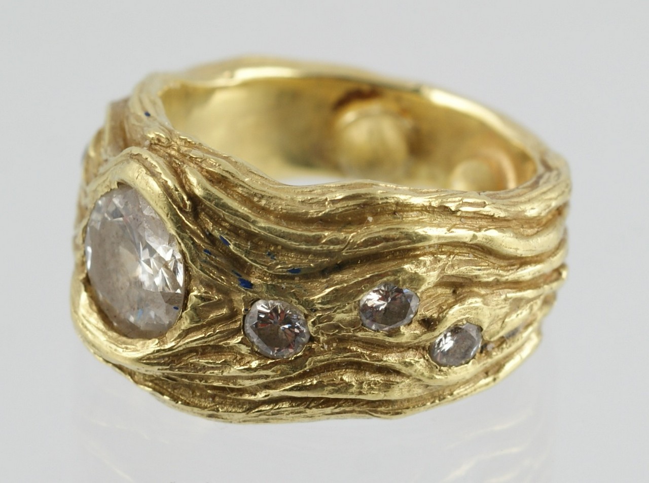 Appraisal: K Freeform ring by Donald Pywell Chadds Ford PA set