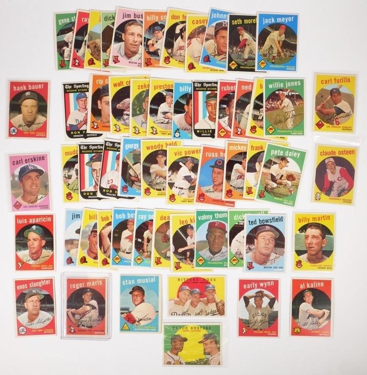 Appraisal: Collection of fifty five Topps baseball cards including Roger Maris