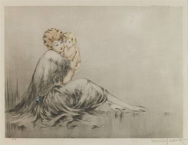 Appraisal: Louis Icart French - Young Mother H C amp I