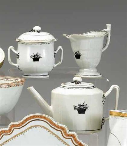 Appraisal: Chinese export porcelain partial tea service circa Including a drum-form