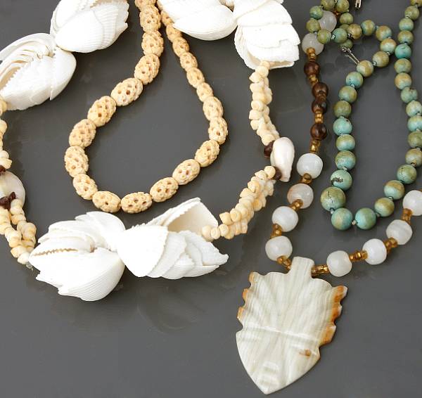 Appraisal: A large collection of stone and natural bead necklaces