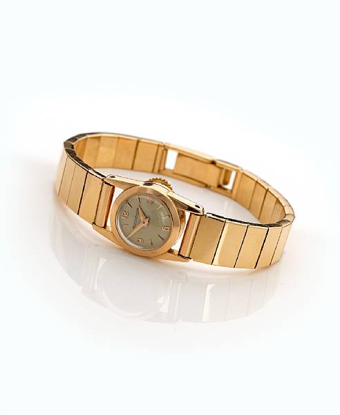 Appraisal: An k rose gold lady's bracelet watch Jaeger le Coultre