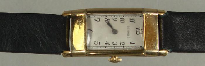 Appraisal: Benrus man's wrist watch j K YGF Tank style deco