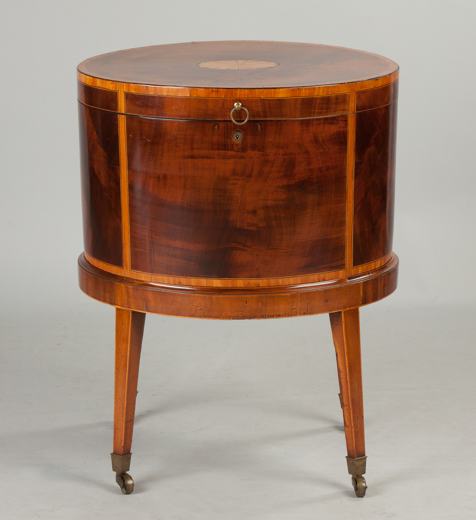 Appraisal: George III Inlaid Mahogany Cellarette Late th century