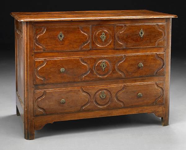 Appraisal: A Louis XV walnut commode mid th century The rectangular