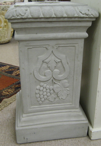 Appraisal: PAIR OF CAST CONCRETE GARDEN PEDESTALS each a square pedestal