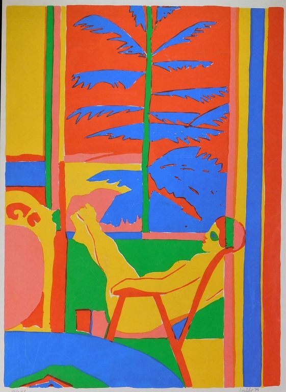 Appraisal: John Grillo Vibrant Pop Art Beach Lithograph John Grillo Massachusetts