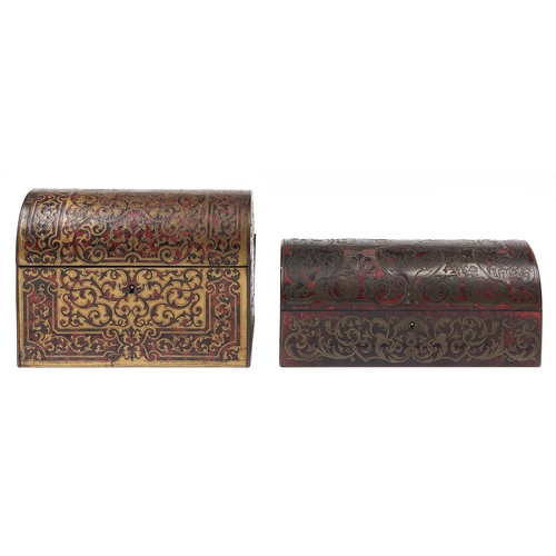 Appraisal: A Victorian Boulle glove box and a contemporary Boulle stationery