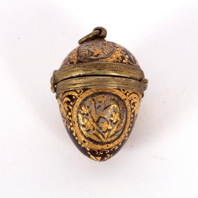 Appraisal: A late th Century hinged enamel pendant egg probably Viennese