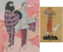 Appraisal: Two Fashion Pochoirs circa Early th Century The first is