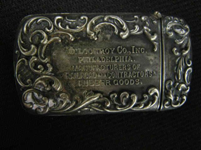 Appraisal: Victorian Advertising Match Safe Mulconroy Co Inc Philadelphia Manufactures of