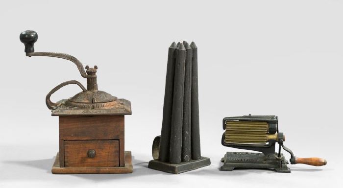 Appraisal: Interesting Three-Piece Collection of Americana comprised of a tin six-candle