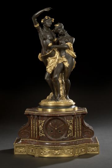 Appraisal: Napoleon III Gilt- and Patinated Bronze and Rouge Royale Marble