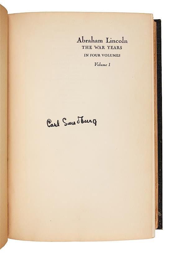 Appraisal: SANDBURG Carl Abraham Lincoln The War Years Harcourt Brace Company