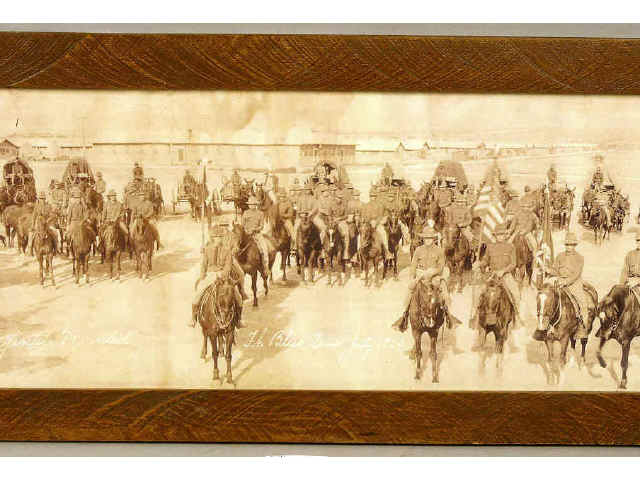 Appraisal: Large Early th Century Panoramic Military Unit Photo of mounted